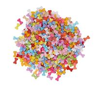 ANKROYU 1000 bottoni a forma di osso di cane bottoni colorati in plastica artigianale con due fori per cucire, lavorare a maglia, scrapbooking, progetti fai da te e accessori di ab