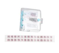 ANKROYU 1000 Risparmio di risparmio Binder Pianificatore di bilancio in PVC riutilizzabile con obiettivi finanziari adesivi per la gestione del denaro Tracker di risparmio (Blu)