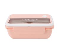 ANKROYU 1100ml Insulated Lunch Box Leakproof Large Capacity Food Container with Compartments for Office Workers School Plastic Box 20x12x8cm (Rosa)
