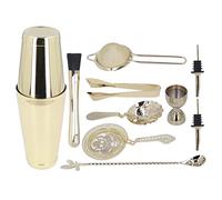 ANKROYU 11PCS Professional Cocktail Shaker Set Stainless Steel Bartender Kit with Mixing Tools Bar Accessories for Home Parties and Hotels (Oro)