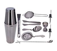 ANKROYU 11PCS Professional Cocktail Shaker Set Stainless Steel Bartender Kit with Mixing Tools Bar Accessories for Home Parties and Hotels (Grigio fumaiolo)