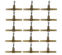 ANKROYU 15 Pezzi da Pesca a crimpare Girevole a Forma di T R Anello Incrociato connettore per Attrezzatura Riutilizzabile in plastica Durevole terminale a Rotazione Libera in accia