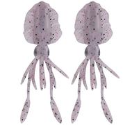 ANKROYU 2 pezzi esche di calamari 33 g, esca in plastica morbida con tentacoli pulsanti, esche per la pesca in acqua salata per trevally Kingfish Boat pesca di mare (Grigio)