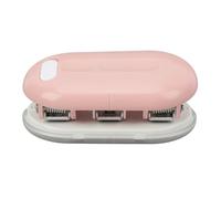 ANKROYU 3 Hole Puncher Heavy Duty Portable Manual Paper Punch Tool with Precise Positioning for Office Home Use ABS Iron Material (Rosata)