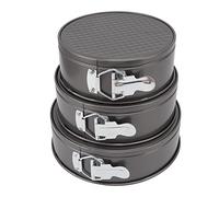 ANKROYU 3 Pezzi Set Tortiere Da Stampo a Cerniera Con Fondo Rimovibile, Tortiere per Cottura Con Rivestimento Antiaderente, Teglia Leakproof Regolabile Con Base Sciolta per Torte Cheesecake(22/24/26)