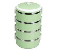 ANKROYU 304 Stainless Steel Lunch Box Portable Thermal Food Container with Lockable Lid Ventilation System Ergonomic Handle for Adults Kids School Office Picnic Round Design (4 strati)