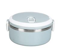 ANKROYU 304 Stainless Steel Lunch Box Portable Thermal Food Container with Lockable Lid Ventilation System Ergonomic Handle for Adults Kids School Office Picnic Round Design (1 livello)