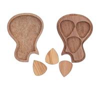 ANKROYU 3pcs Wood Guitar Picks with Guitar Pick Box, Guitar Picks Collector, Wear Resistant Portable Guitar Picks Holder for Guitarist Music Lovers