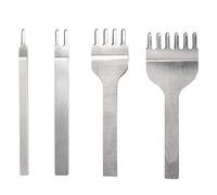 ANKROYU 4 pezzi Strumento di punzonatura in pelle Set di cocci a puntura in acciaio ad alta velocità 1 2 4 6 Pung Stitching Shisel per progetti fai -da -te artigiani in pelle Proge (Diamond Cut 5mm