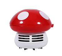 ANKROYU 6 colori carino mini forma a fungo tastiera da tavolo angolo polvere aspirapolvere spazzatrice materiale PA ecologico forte potenza di aspirazione per la scrivania di casa (Rossa)