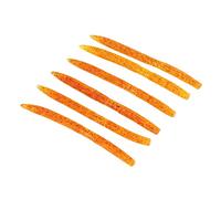 ANKROYU 6 esche da pesca in PVC con noodle, esche per vermi e lombrichi con elementi riflettenti, esche morbide resistenti ai morsi per persici in acqua salata, tecnica di affondam (Arancia)