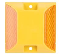 ANKROYU 6 pezzi Premium Double Yellow Plastic Reflectors High Visibility Safety Road Marker per passivi per piste ciclabili private percorsi bici resistenti alle intemperie 9,5x9,5
