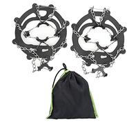 ANKROYU 8 crampi da denti Copertura piede per il ghiaccio pesante trazione neve a punteggio per lo sci di alpinismo escursionismo non slip d'acciaio artiglio tpe gomma unisex dimen (Arancia) (Nero)