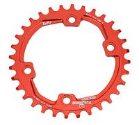 ANKROYU Accessori per ciclismo a disco singolo disco negativo per bici in lega di alluminio per bicicletta M8000 ad alta resistenza leggera resistente CNC lavorato rosso 4mm 96BCD (34T)