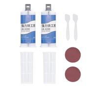 ANKROYU Adesivo per riparazione metalli Colla AB resistente alle alte temperature Forte legame per crepe in pietra ceramica e cemento Kit 2 pezzi con strumenti