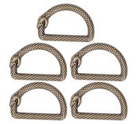 ANKROYU Anelli a D in lega di zinco, robusti, multifunzionali, per borse, zaini, cinture, collari per cani, 5 pezzi, piccoli accessori hardware (Bronzo antico)