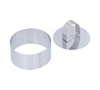 ANKROYU Anello mousse in acciaio inossidabile anelli da dessert tallone take per cottura insalate di dolci e mousse che rendono l'argento di altezza da 4 cm di alta qualità resiste (Girare)