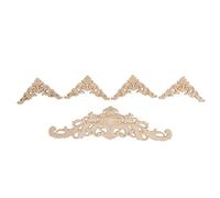ANKROYU Appliques in legno Onlays 5 pezzi in gomma intagliata in legno angolo decorativo non dipinto e lunghi onlay per mobili mobili mobili per il guardaroba casa decorazione hotel 8x8cm