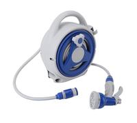 ANKROYU Avvolgitubo da giardino Avvolgitubo portatile resistente al sole portatile con tubo da 15 m e ugello per irrigazione e pulizia del cortile domestico Materiale PVC ABS 256x1