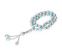 ANKROYU Beads Rosary 33 Grains Exquisite Flower Patterns Religious Article Worship Prayer Supplies Elegant Design Durable Resin Material Gift for Family Friends (Lake Blue (Woof: circa 101,6 cm /