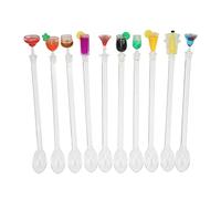 ANKROYU Bevanda da cocktail swizzle bastoncini 10pcs premium chiare artilico bartensione che mescola agitanti stendibili bevande aderenti per cocktail bar per cocktail bar (Grande bastone da barista)