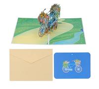 ANKROYU Biglietti di auguri 3D Spring Bike Flower Bike Elegante Texture dettagliata Spessa Carta Spettata Ciglia 3D che spuntano con appunti per le note per il matrimonio Annivers