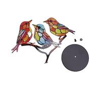 ANKROYU Birds On Branch Desktop Ornaments Iron Double Painted Bird Colorful Birds Ornament Tablet for Indoor Decoration (3 Birds (Opposite Direction)