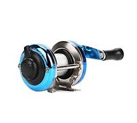 ANKROYU Bobina per la pesca del ghiaccio, ruota resistente al congelamento in metallo con capacità di 100 m di linea, di cuscinetti da 1bb, struttura di piombo automatica per la f (Oro) (Blu)