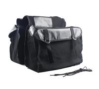 ANKROYU Borsa laterale per bici Borsa portapacchi posteriore in tela di grande capacità per ciclismo, pendolarismo, viaggio, guida in moto, stoccaggio durevole, nero verde cammello, 15,4 (Nera)