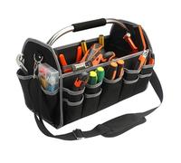 ANKROYU Borsa per attrezzi per elettricista, con coperchio aperto, grande capacità, multifunzionale, durevole, manico in acciaio, organizer portatile per elettricisti, idraulici, f