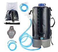 ANKROYU Borsa per doccia esterna 12L Doccia da campeggio a pressione portatile con pompa del piede e ugello staccabile perdite di calore solare resistente alle perdite per escursio