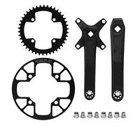 ANKROYU Braccio a manovella in bici set in lega di alluminio ad alta resistenza 170 mm 104bcd 42t stretta corona larga con disco di protezione compatibile con mountain bike su stra