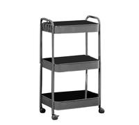 ANKROYU Carrello in rotazione a 3 livelli moderni moderni organizzatore di stoccaggio multifunzionale moderno per il soggiorno in cucina in acciaio carbone design (3 strati)