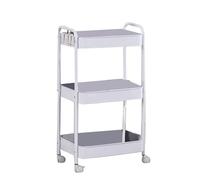 ANKROYU Carrello in rotazione a 3 livelli moderni moderni organizzatore di stoccaggio multifunzionale moderno per il soggiorno in cucina in acciaio carbone design (3 strati)