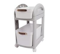 ANKROYU Carrello portaoggetti multistrato con ripiano per cestello allargato e ispessito, rimovibile, con supporto da pavimento, organizer multistrato con ruote per la conservazion (2 livelli)