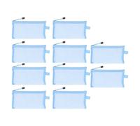 ANKROYU Caspa a matita a maglie di nylon con cerniera con cerniera 10pc borse per organizzatori resistenti a lacrime per le forniture per uffici di stoccaggio della scuola material (Blu)