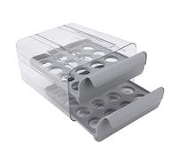 ANKROYU Cassetto di Scatola di stoccaggio delle uova Porta di uova a doppio strato trasparente grande capacità di grande capacità 32 reticolo Design di pausa Salva per il frigorif (Grigio)