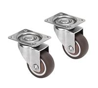 ANKROYU Catellari metallici Piastra per piastra girevole Ruote industriali per mobili e attrezzatura a raio durevole Placcatura cromo -skid anti -skid Resistente a graffi 2 pcs da