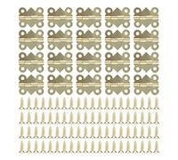 ANKROYU Cerniere per Armadi in Ferro 20 Set Hardware per Montaggio a Vite Resistente per Scatola di Legno Portagioie Mobili Vintage Progetti Fai da Te 25x20mm Antiruggine Durevole