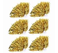 ANKROYU Cheerleader Pom Poms 6 Pack Colori vibranti Accessori per la danza di allegria resistente di alta qualità per eventi sportivi Performance di squadra Golden Silver Blue Gree (Oro)