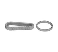 ANKROYU Clip portachiavi in lega di titanio Clip esterno Mini gancio a scatto Ringele durevole leggera per la pesca da treking da campeggio alpinismo in lega di titanio 26mm 1,0 (Blu) (Grigio)