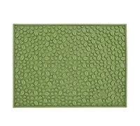 ANKROYU Coffee Bean Non Slip Cup Mat Premium Thickened PVC Water Draining Pad for Bar Counter Office Desk Dining Table Coffee Shop 40x30cm Large Size (Verde)