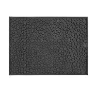 ANKROYU Coffee Bean Non Slip Cup Mat Premium Thickened PVC Water Draining Pad for Bar Counter Office Desk Dining Table Coffee Shop 40x30cm Large Size (Nero)