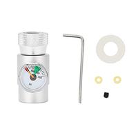 ANKROYU Connettore CO2 Regolatore ad alta pressione con manometro 3000psi per di carbonatazione della macchina per la soda Costruzione in lega di alluminio premium Colore argento