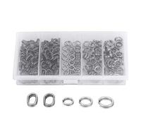 ANKROYU Connettori ad Anello Diviso Doppio in Acciaio Inossidabile da 200 Pezzi per Attrezzatura da Pesca Resistente alla corrosione ad Alta Resistenza con Ritorno a Molla rapido i