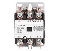 ANKROYU Contattore AC LCK3 3P 30A Contattore per condizionatore d'aria con guscio in PP resistente al calore in lega d'argento per distribuzione di alimentazione e applicazioni el (220 V)