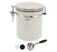 ANKROYU Contenitore per caffè premium ermetico 304 in acciaio inossidabile contenitore sigillato con valvola a un modo e misurino per le foglie di caffè fresche foglie di tè per al (Medio 1.5L)