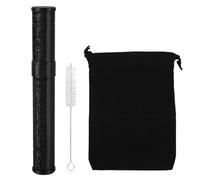 ANKROYU Contenitore per tubi di stoccaggio in metallo Organizzatore da viaggio portatile in lega di zinco con design in rilievo per escursioni in campeggio all'aperto e uso domesti (Black)