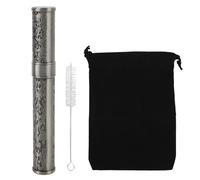 ANKROYU Contenitore per tubi di stoccaggio in metallo Organizzatore da viaggio portatile in lega di zinco con design in rilievo per escursioni in campeggio all'aperto e uso domesti (Grey)