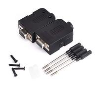 ANKROYU Convertitore adattatore terminale a vite DB9 femmina a 9 pin da 2 pezzi, porta seriale a connettore di cablaggio con custodia nera per apparecchiature e dispositivi di cont